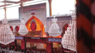 نمایی از صحن و سرای زیبای حرم حضرت سید الشهدا علیه السلام