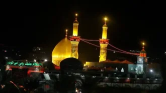 نمایی از گنبد و گلدسته حرم حضرت عباس علیه السلام