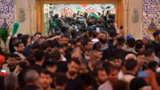 شلوغی جمعیت در باب الراس الشریف