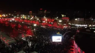 نمایی از شلوغی جمعیت در بین الحرمین