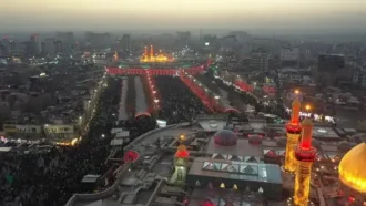 نمایی زیبا از بین الحرمین و حرمین شریفین
