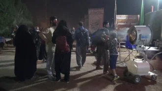 پنکه مه پاش برای خنک کردن زوار